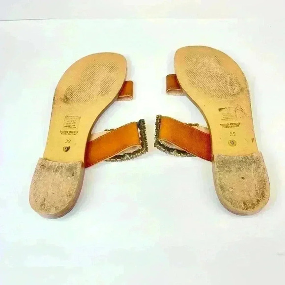 Emanuele Crasto Cuoio (brown) Leather Slides Size 9 Euro 39 - Picture 5 of 10